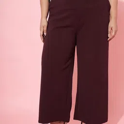 Athena Ample Women Plus Size Smart Flared High-Rise Parallel Trousers-image-96