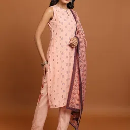 KETCH Ethnic Motifs Printed Straight Kurta With Pyjamas & Dupatta image 4