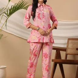 PIROH Printed Shirt Collar Top & Trouser image 2