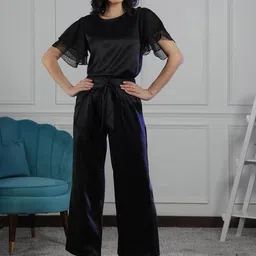 NEUDIS Flutter Sleeve Satin Top & Trouser image 3