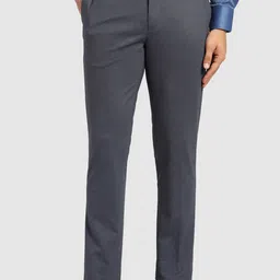 Blackberrys Men Plain Flat-Front Slim Fit Low-Rise Formal Trousers-picture-17