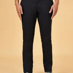 BYFORD by Pantaloons Men Slim Fit Low-Rise Plain Cotton Regular Trousers-picture-36