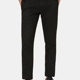 Blackberrys Men Black Slim Fit Low-Rise Trousers-image-16