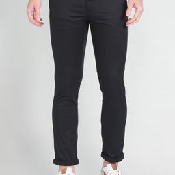 Arrow Sport Men Black Slim Fit Low-Rise Plain Trousers-image-108