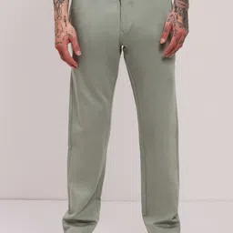 SHOWOFF Men Cotton Comfort Slim Fit Low-Rise Flat-Front Trousers-picture-14