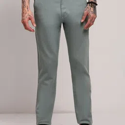 SHOWOFF Men Comfort Slim Fit Low-Rise Flat-Front Trousers-picture-9