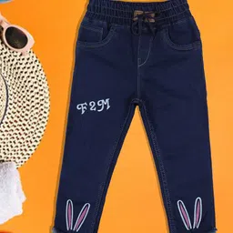 A-Okay Girls Printed Slim Fit High-Rise Travel Features Denim Trousers-image-97