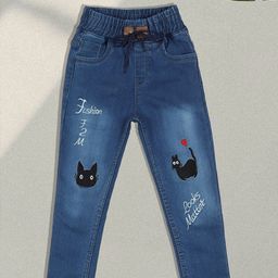 F2M Boys Embroidered Slim Fit High-Rise Trousers-picture-49