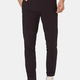 Blackberrys Men Red Skinny Fit Low-Rise Chinos Trousers-image-29