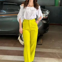 StyleAsh Women Straight Fit High-Rise Trousers-image-77