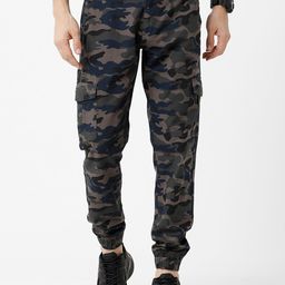 WROGN Men Charcoal Camouflage Printed Joggers-image-8