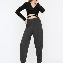 Trendyol Women Grey Loose Fit Joggers Trousers-image-112