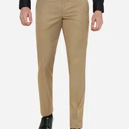 METAL Men Khaki Slim Fit Formal Trousers-image-61