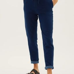 Marks & Spencer Women Blue High-Rise Cotton Trouser-image-12