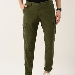 IVOC Men Olive Green Slim Fit Cargo-image-45