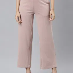 Go Colors Women Pink Relaxed High-Rise Trousers-image-84