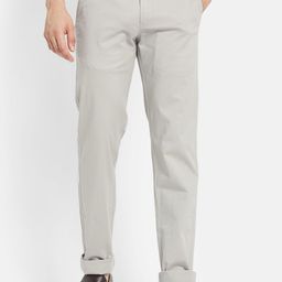 Octave Men Grey Solid Regular Chinos Trouser-picture-1