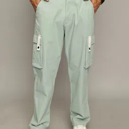 The Roadster Lifestyle Co Men Pure Cotton Relaxed Fit Cargo Trousers-picture-49