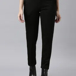 Go Colors Women Tailored Mid Rise Tapered Fit Trousers-image-21