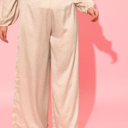 CURVY STREET Women Plus Size Cream-Coloured Loose Fit Trousers-20