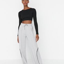 Trendyol Women Grey Flared Trousers-image-46