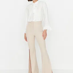Trendyol Women Grey Regular Slit Trousers-picture-36