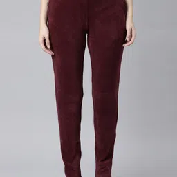 Go Colors Women Maroon Relaxed Trousers-image-31