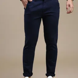 The Roadster Lifestyle Co. Men Navy Blue Relaxed Slim-Fit Mid-Rise Chinos-image-73
