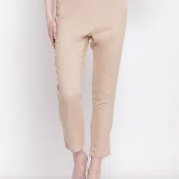 Cantabil Women Mid-Rise Cropped Cigarette Trousers-picture-27