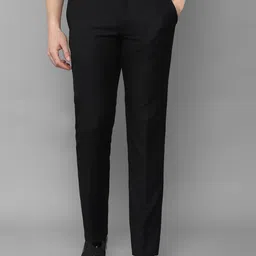 Louis Philippe Men Black Slim Fit Trousers-picture-3