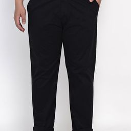 John Pride Plus Size Men Mid- Rise Stretchable Chinos Trousers-35