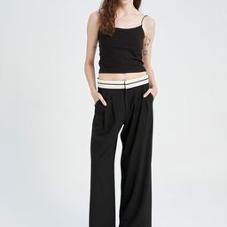 DeFacto Women Mid Rise Pleated Trousers-image-53