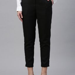 De Moza Women Mid Rise Cropped Formal Trousers-image-18