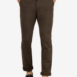 JADE BLUE Men Slim Fit Pure Cotton Trousers-image-59