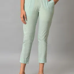 AURELIA Women Mid-Rise Cropped Cigerette Trousers-41