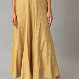 W Printed Flared Fit Palazzos-image-24