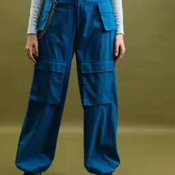 Tokyo Talkies Women Mid-Rise Cotton Cargos-image-43