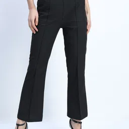 Tokyo Talkies Women Flared High-Rise Trousers-image-78