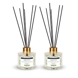 SOUL & SCENTS Transparent 2 Pieces Lemongrass Fragrance Diffuser & 6 Sticks 120 ml Each-6