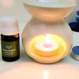 Shree Murti Off White Ceramic Aroma Oil Diffuser-29