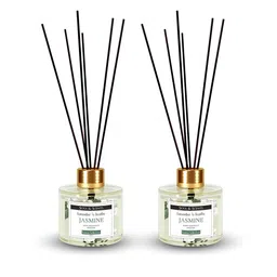 SOUL & SCENTS Transparent 2 Pcs Jasmine Fragrance Reed Diffuser Set With Sticks 120 ml-21