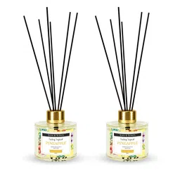 SOUL & SCENTS Yellow 2 Pieces Pineapple Fragrance Reed Diffuser & 6 Sticks 120 ml-47