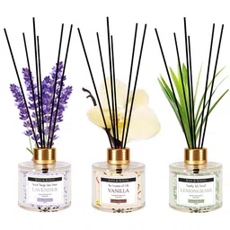 SOUL & SCENTS White 3 Pieces Fragrance With 6 Reed Sticks Diffuser Set 120 ml Each-63