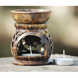 Brahmz Soapstone Aroma Diffuser Lamp Marble Oil Burner with 2 Tea Lights & 2 Aroma Oils-9