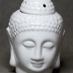 Brahmz White Ceramic Buddha Head Aroma Oil Diffuser-14