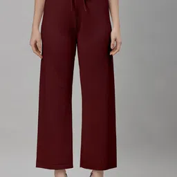 NEUDIS Women Relaxed Self Design Straight Fit Trousers-image-26