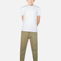 Palm Tree Boys Khaki Solid Regular Fit Trousers-image-54