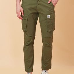 Being Human Men Mid-Rise Plain Cotton Slim Fit Cargos Trouser-picture-6