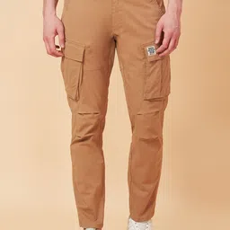 Being Human Men Mid-Rise Plain Cotton Slim Fit Cargos Trouser-image-22