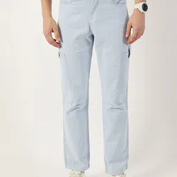 Thomas Scott Men Smart Slim Fit Easy Wash Cargos Trousers-image-70